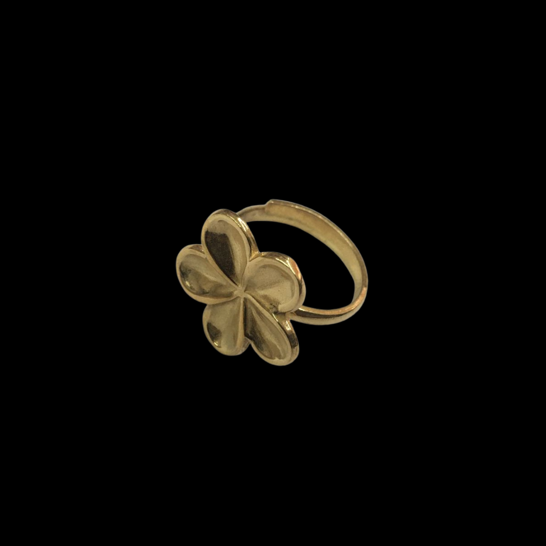 Floral Ring in Gold Over Silver – Elegant & Feminine