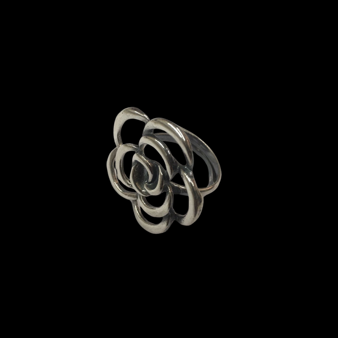 Handcrafted Floral Silver Ring – Pure 925 Silver