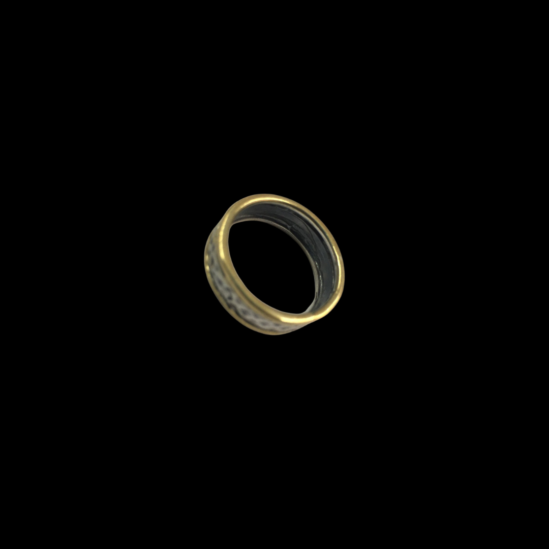 Gold-Plated Ring with Silver Accents – Artisan 925 Silver