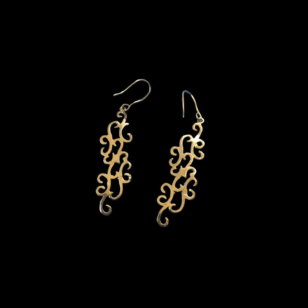 Gold-Plated Long Drop Earrings – 925 Silver Elegance
