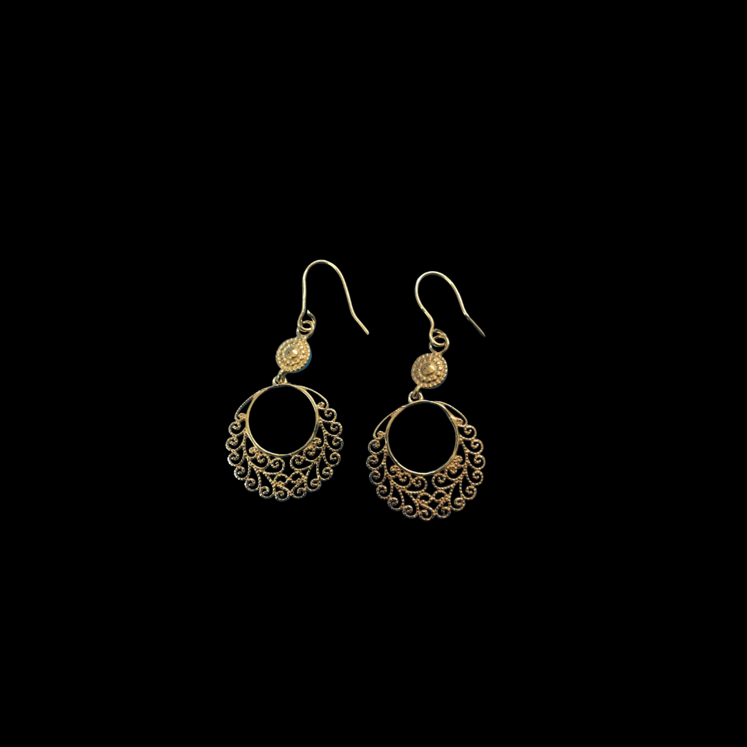 Minimalist Circle Earrings in Gold Over Sterling Silver