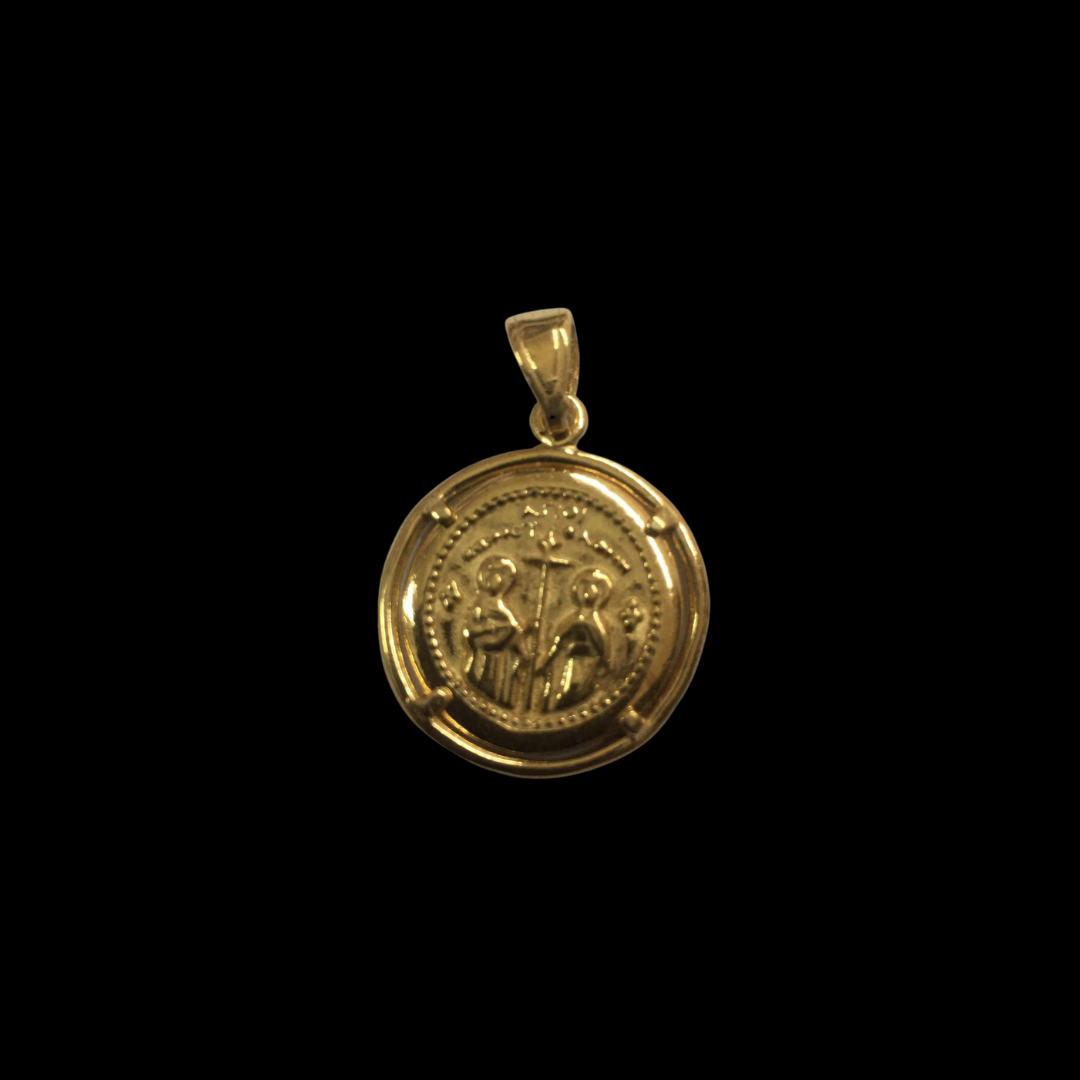 Gold-Plated Circle Pendant – Solid 925 Silver Base